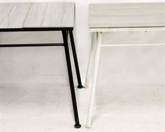 154 - Pair tile top & metal base tables 26 x 24 x 24
