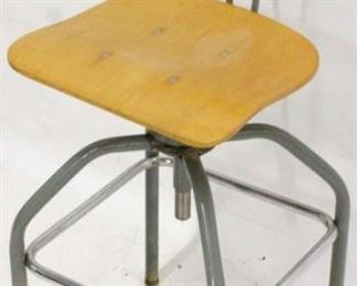 163 - Hallowell industrial swivel top bar stool adjustable height 39 x 16 x 16
