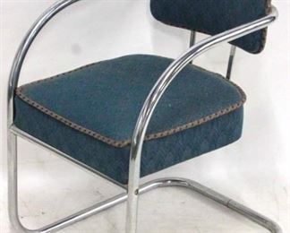 166 - Chrome Deco upholstered chair 32 x 20 x 20
