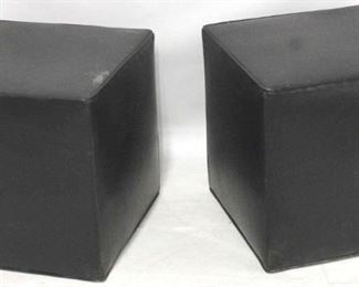 175 - Matched pair black vinyl cubes tag on bottom 20 1/2 x 21 x 21
