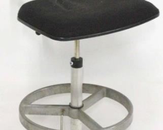 173 - Vintage Herman Miller adjustable swivel stool with foot rest 45 1/2 x 24 x 24
