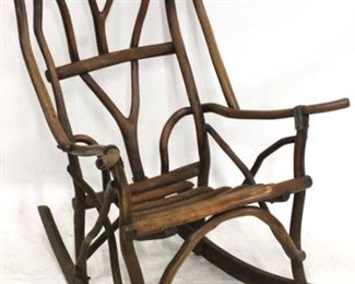 207 - 1800s Hand made folk rocker - signed 43 x 31 x 36
