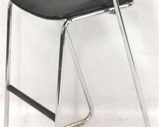 221 - Loewenstein black & chrome bar stool 39 1/2 x 19 1/4 x 21
