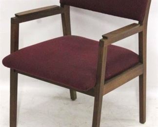 224 - Vintage arm chair in burgundy upholstery 33 1/2 x 22 x 21 3/4
