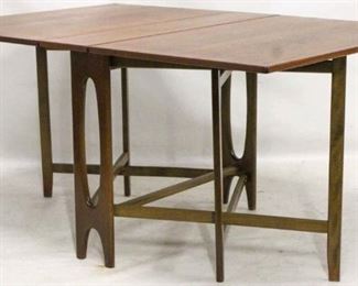 229 - Bruno Mathsson style teak drop leaf table 29 x 59 x 39 1/2 some scratches
