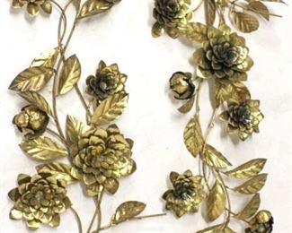 236 - Pair brass rose wall sculptures eack one 36 x 16
