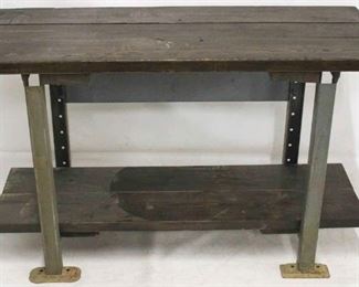 247 - Industrial wood & metal table very heavy 30 x 48 x 20
