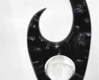 253 - Signed Shlomi Haziza acrylic sculpture 1990s Hollywood Regency 27 x 9 1/2 x 8 1/2
