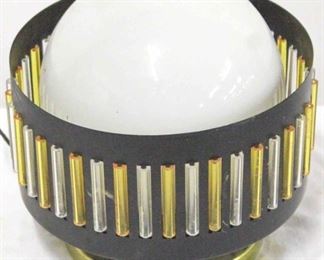 263 - 1970s Metal & lucite pendant fixture 8 x 8
