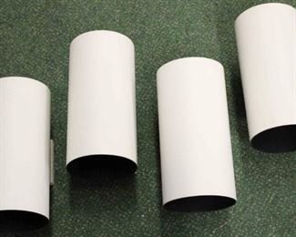 274 - 1960s Set of 4 Lightolier canister wall lamps 12" tall
