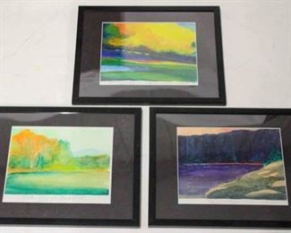 280 - Set of 3 original watercolors, artist signed 12 x 15
