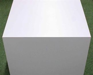 288 - White laminate cube table 22 x 26 x 26
