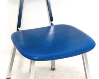 292 - Shaw Walker chrome base vintage chair in blue 31 x 19 x 17
