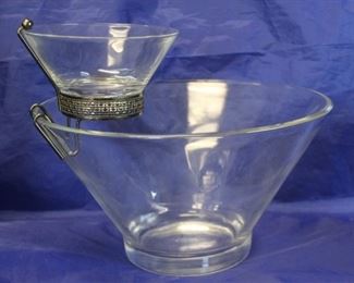 292c - Mid-Century Chip & Dip Bowl 10.5 round, 8.5 high
