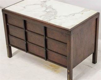 306 - American of Martinsville marble top commode 3 Drawer 20 x 30 x 17
