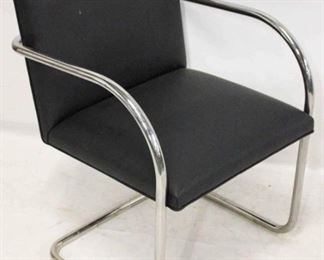 308 - Vintage chrome arm chair in black 32 x 22 x 24
