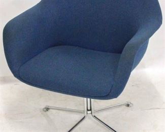 322 - Vintage molded swivel chair on chrome base 30 x 27 x 23 dark blue
