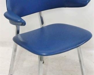 325 - Shaw-Walkier electric blue & chrome arm chair 32 x 25 x 19
