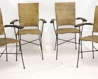 327 - Set of 4 wicker arm chairs 36 x 22 x 21
