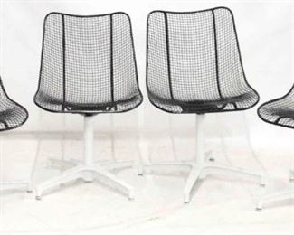 338 - 4 Sculptura Russell Woodard molded top chairs white swivel base 30 x 19 x 21
