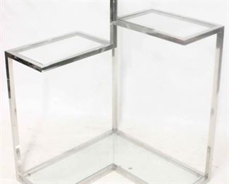 346 - 1970s Vintage Baughman style corner stand 39 x 30 x 26
