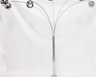 348 - Italian 6 arm chrome arc floor lamp 78" tall
