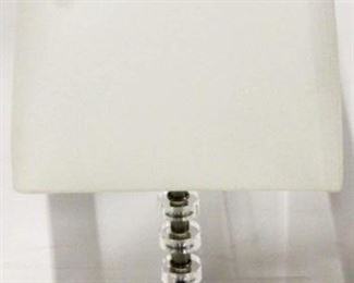 361 - Stacked acrylic base lamp with square shade 29 1/2" tall
