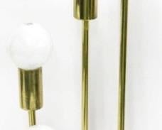 367 - Vintage 5 globe spiral table lamp 31 1/2" tall brass with black base
