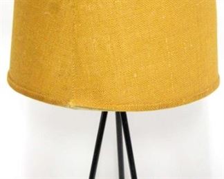 368 - Vintage atomic black lamp, brass base 28 1/2" tall
