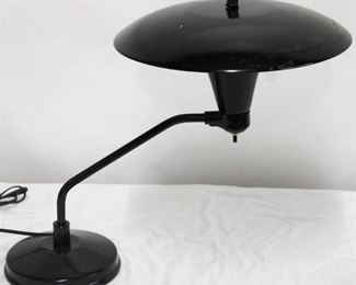 372 - Vinage black spaceship arm desk lamp 17" tall x 13" across
