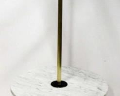373 - Vintage tripod base floor lamp with marble table 55" tall cord cut, no plug

