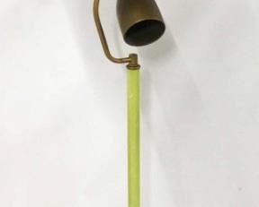 378 - Very unusual 1950s floor lamp with silk shade 61" tall
