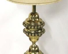 382 - Vintage heavy brass tall Moroccan flair table lamp 55" tall
