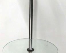 387 - Vintage chrome floor lamp with glass table 52" tall
