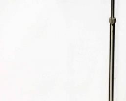 388 - Vintage silver metal swing arm floor lamp 48" tall
