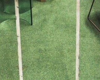 397 - Pair industrial hanging pendant fixtures 38" tall
