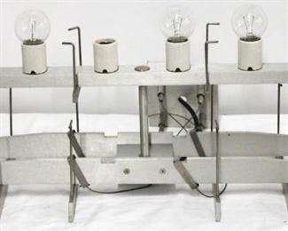 401 - Vintage aluminum industrial ceiling fixture 21 x 28 x 10
