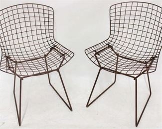 410 - Pair Bertoia metal wire chairs 29 x 21 x 26 1/2
