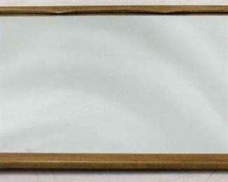 442 - Vintage framed mirror, triple arch carved top 32 1/2 x 49
