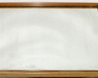 452 - Vintage wood framed mirror with mounting brackets 28 x 33
