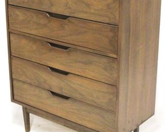 455 - Mid-century 5 drawer chest on legs by Stanley 44 1/4 x 36 x 18
