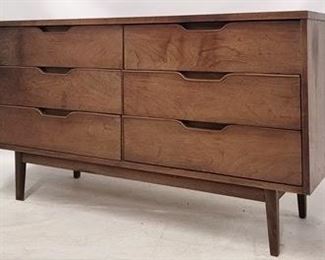 457 - Mid-century 6 drawer dresser by Stanley discoloration to front side of top left drawer 30 x 54 x 18
