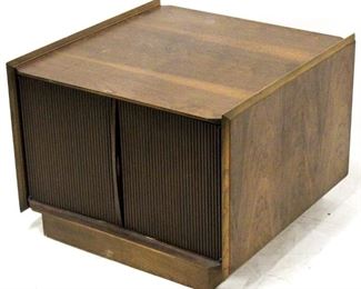 466 - Lane mid-century tambour door square table 20 x 28 1/2 x 28 1/2
