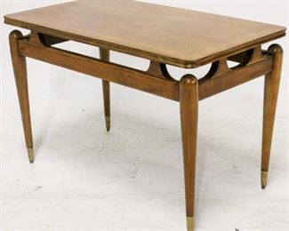 475 - Floating top side table on brass toes 18 x 27 1/2 x 15 1/2

