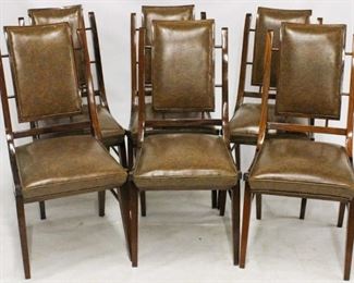 486 - Matched set of 6 curved back dining chairs 37 x 18 x 19 one chair needs reglued at top of back
