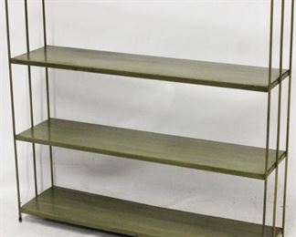 490 - Mid-century metal bookshelf 35 x 36 1/2 x 9 1/2
