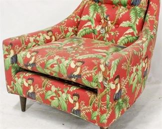 503 - Great form mid-century lounge chair with monkeys 31 x 31 x 28
