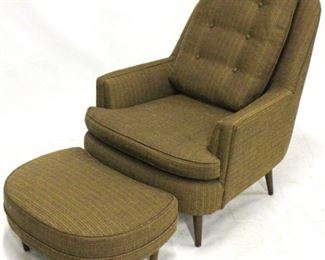 506 - Mid-century chair & matching ottoman chair 36 x 29 x 28 ottoman 12 x 26 x 17
