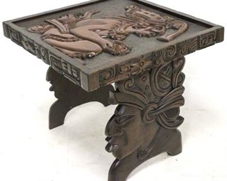 514 - Heavily carved Moroccan end table 17 x 20 x 20
