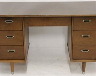 522 - Mid-century kneehole desk, 6 drawers 30 x 49 x 23 4 screws & velcro strip on one side
